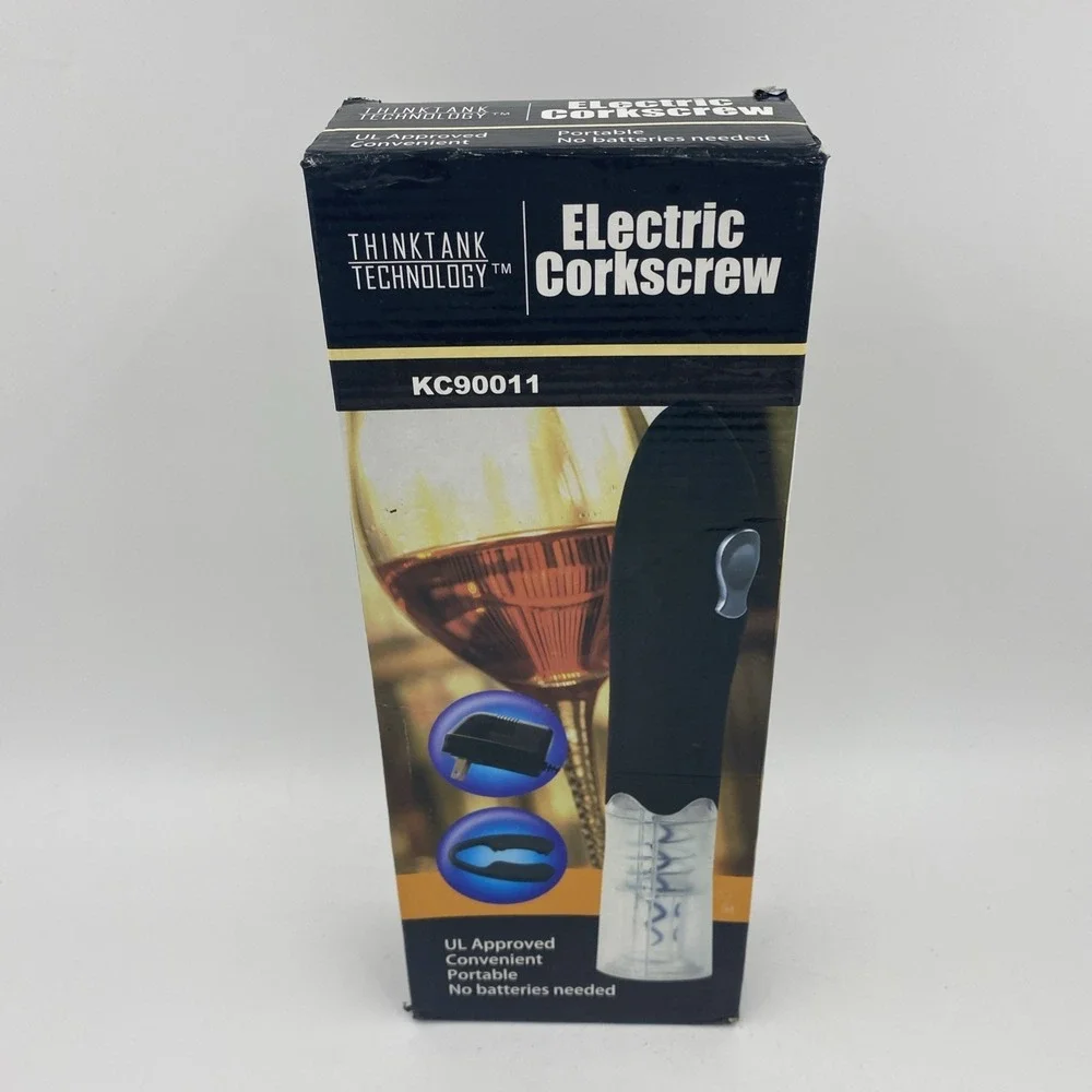 ThinkTank Technology Electric Corkscrew Black KC90011 Rechargeable Bar Kitchen